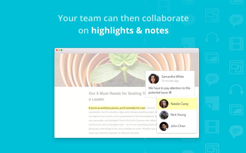 How Kipwise article annotation works - Your team can then collaborate on highlights & notes