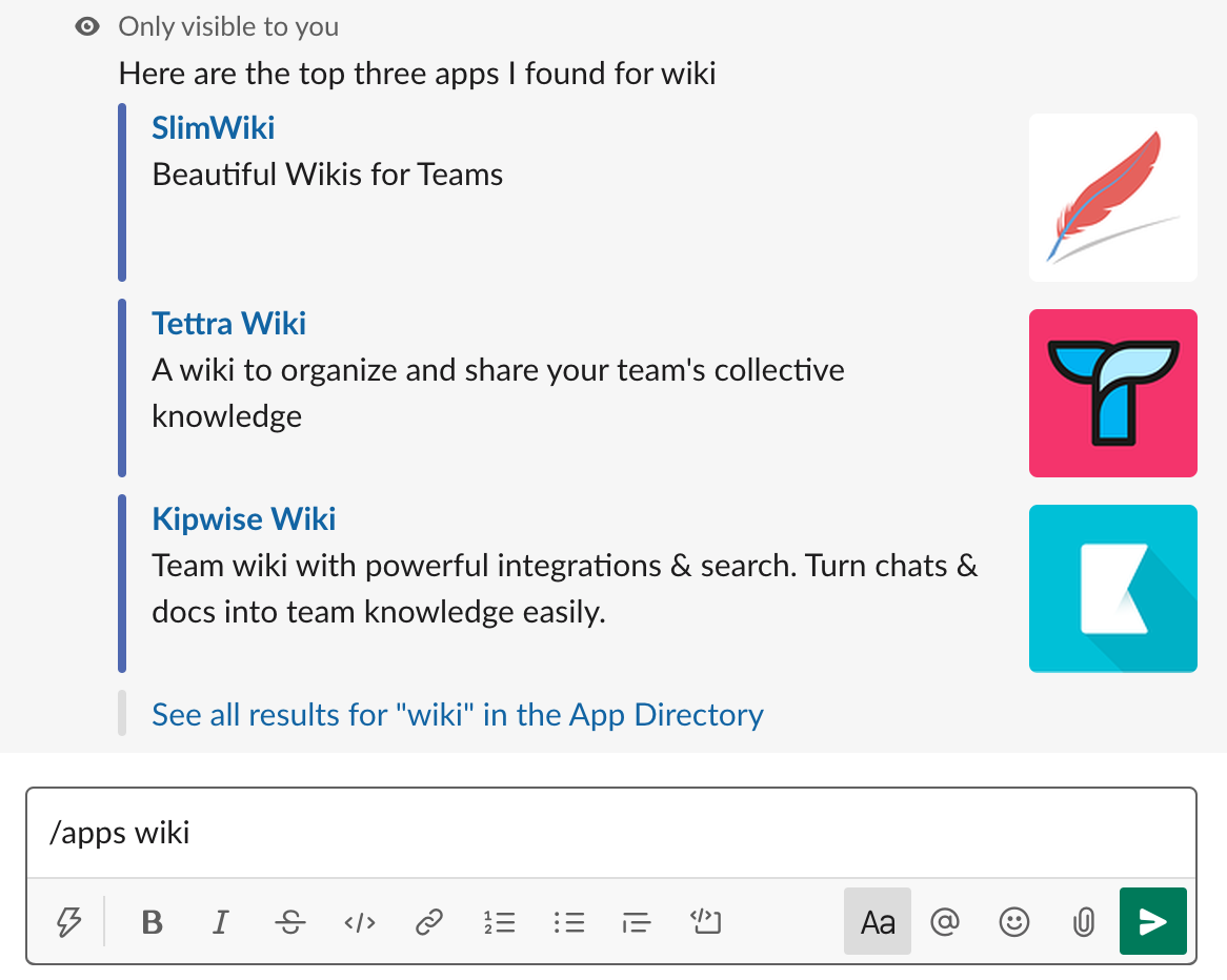 Slack Slash command - Search apps on Slack App Direcotry