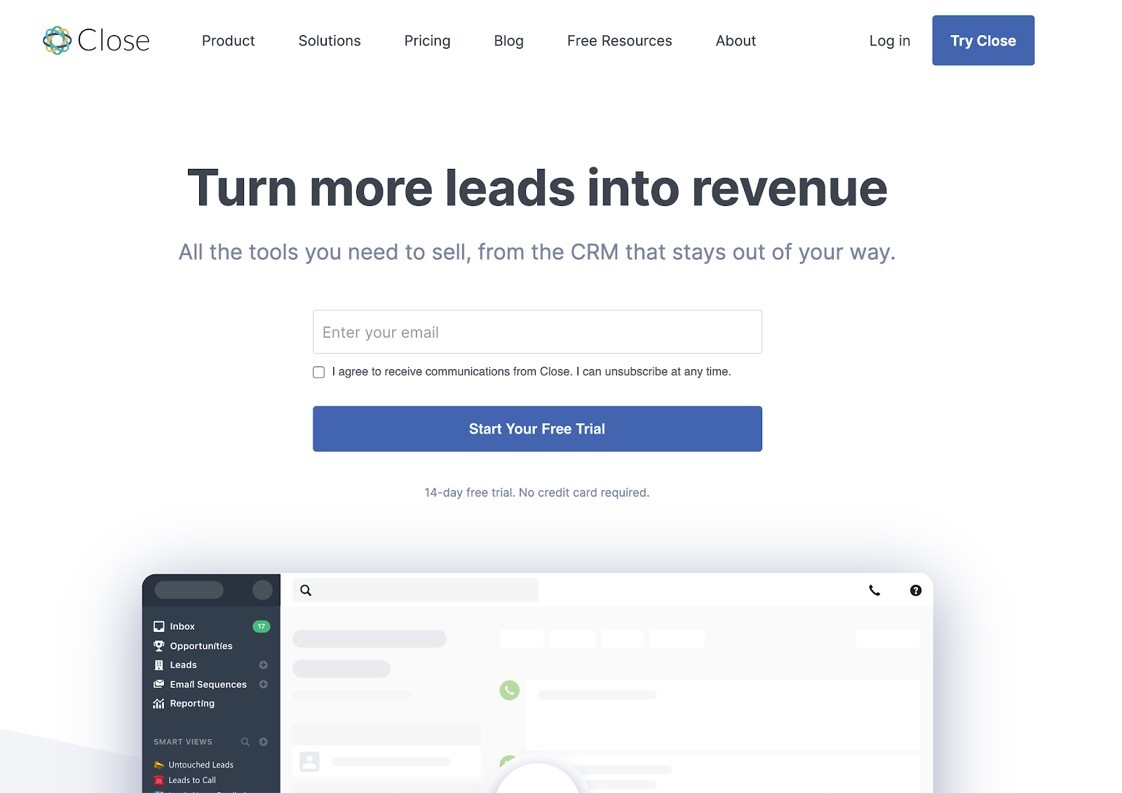 Startup stacks - Close CRM